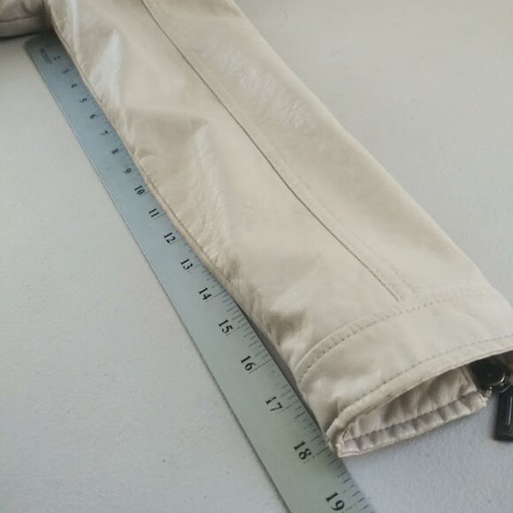 J2 women's size M faux leather cream color moto jacket - Picture 4 of 15